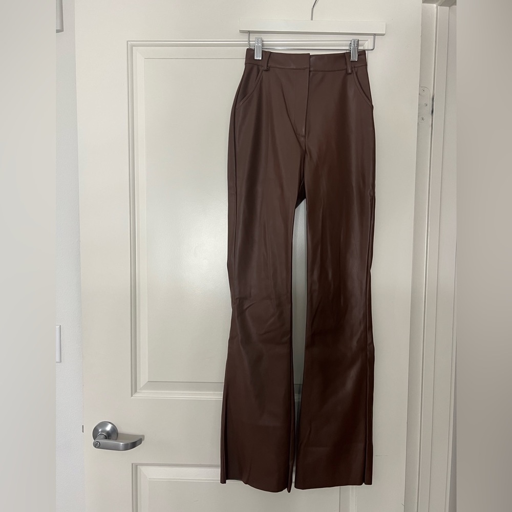 Meshki high waisted leather pants